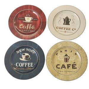 Vintage Sakura Coffee Brak Decorative Plates Set Of 4 by Angela Staebling